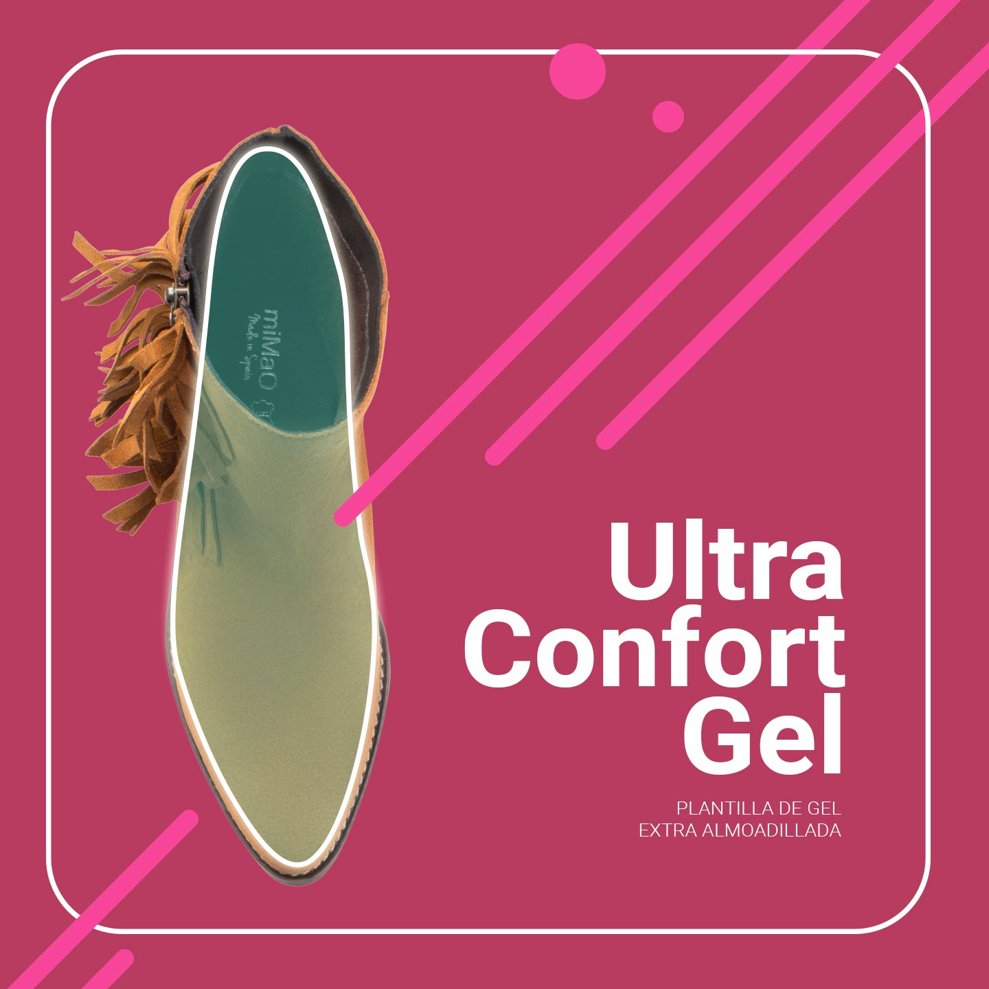 BOHO – Botines estilo cowboy con flecos CAMEL