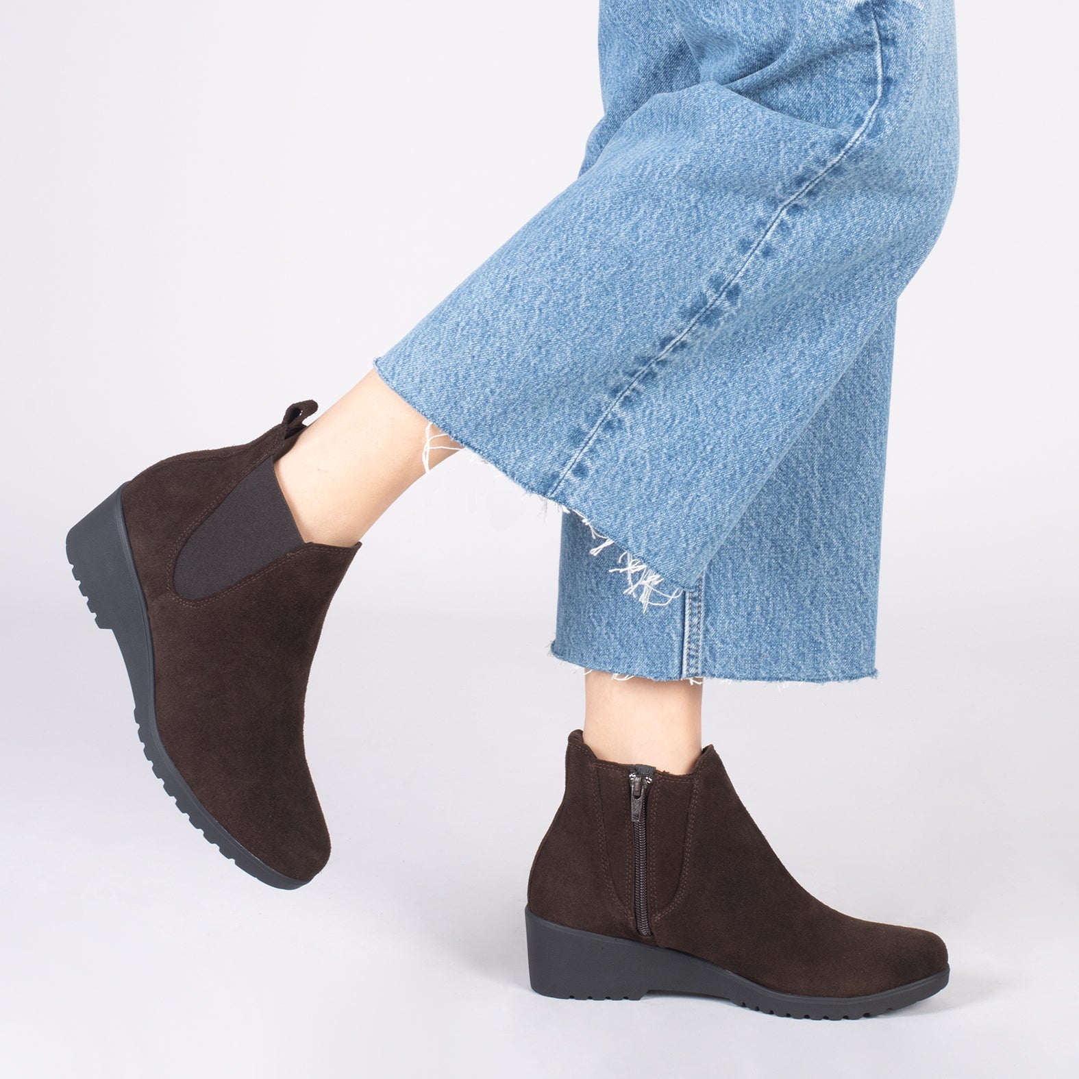 BOTÍN CUÑA – Botines de mujer con plantilla extraíble MARRÓN