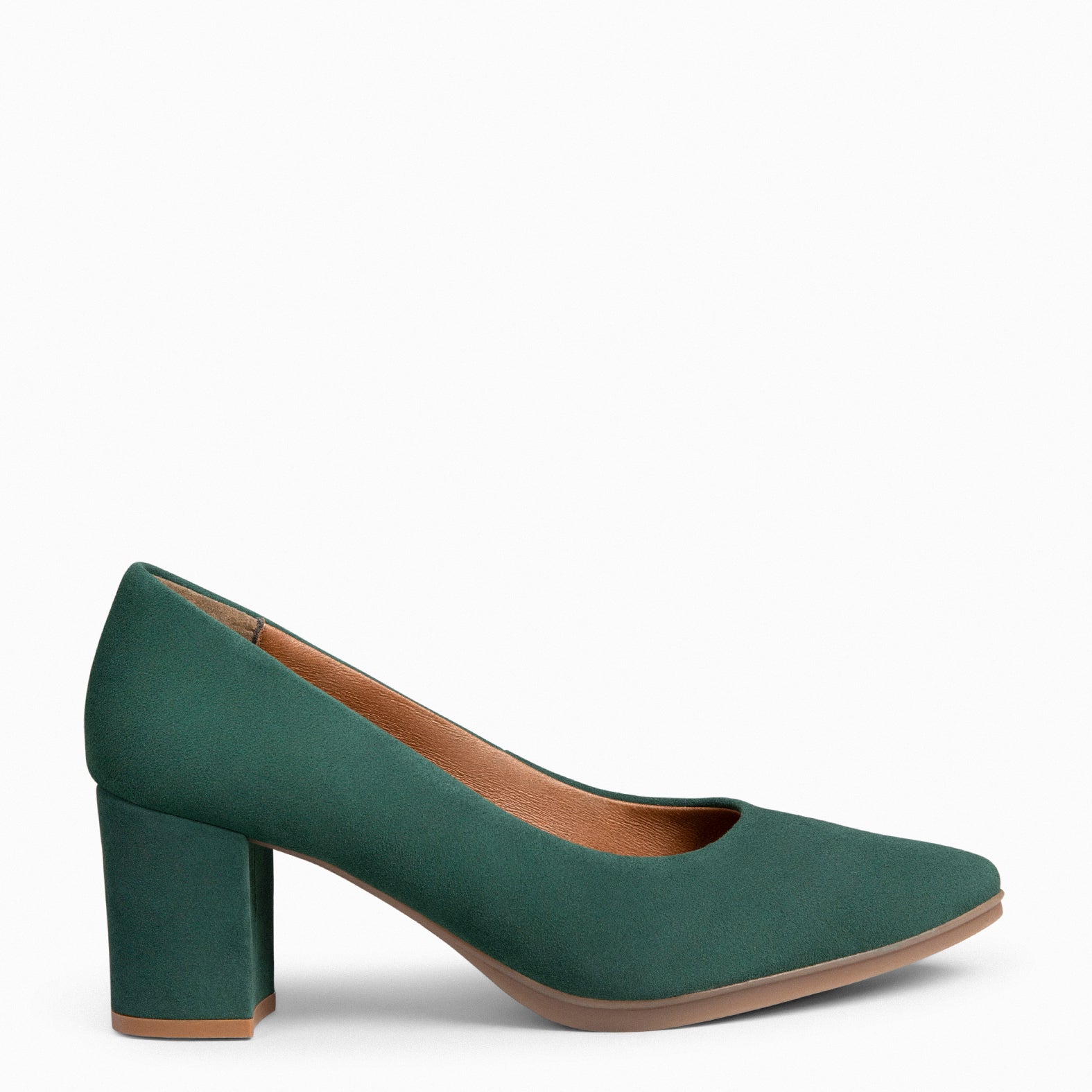 URBAN S - Zapatos de tacón medio de ante VERDE BOTELLA