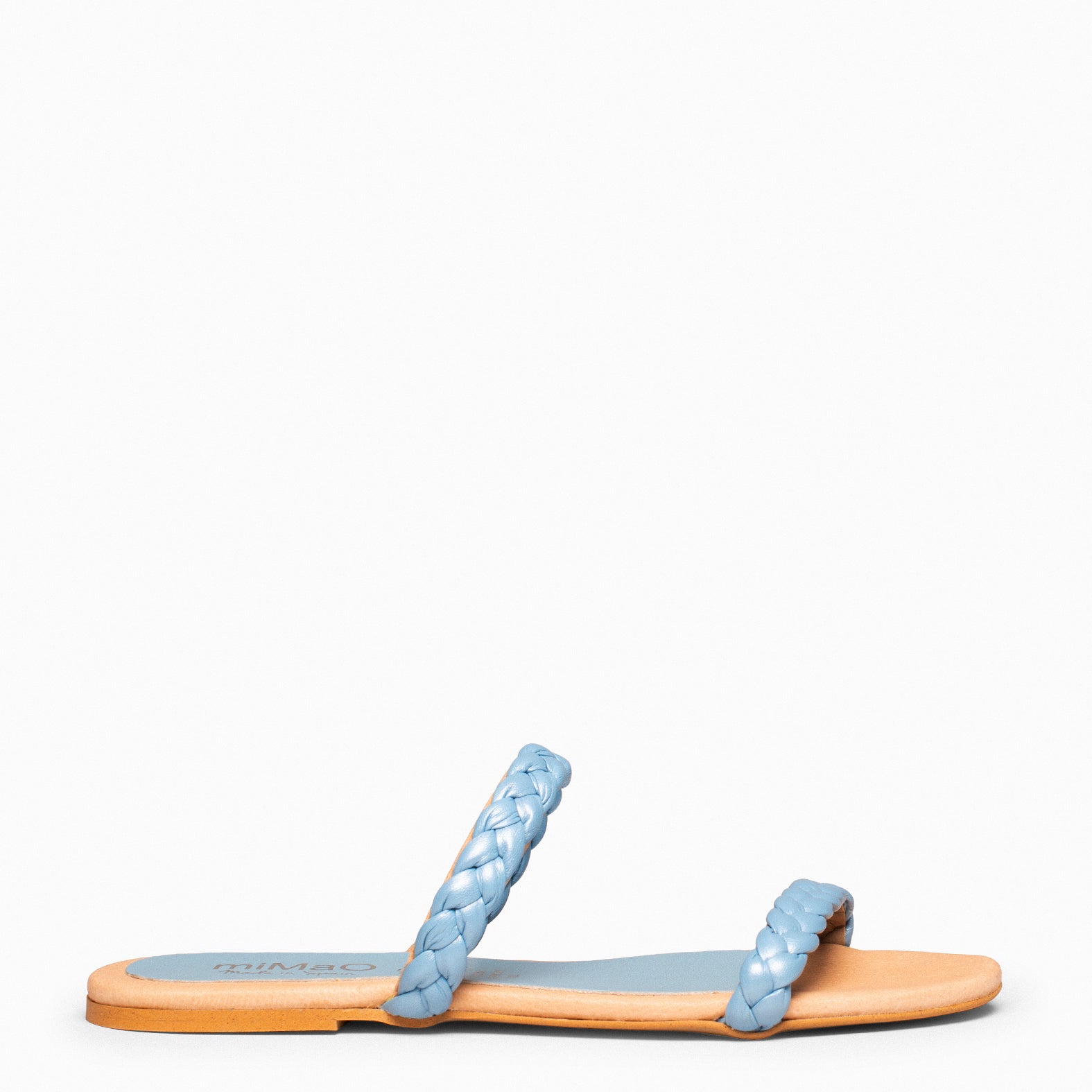 DAILY - Sandalia plana con dos tiras trenzadas AZUL