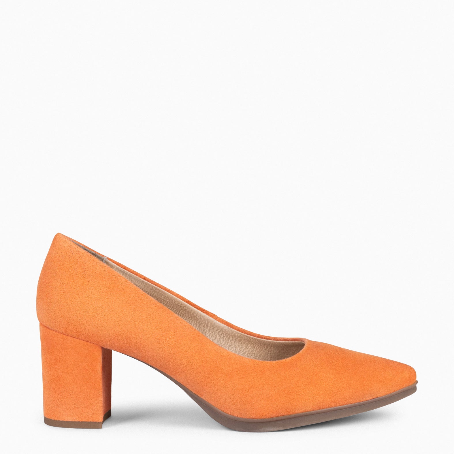 URBAN S - Zapato de tacón medio de ante NARANJA
