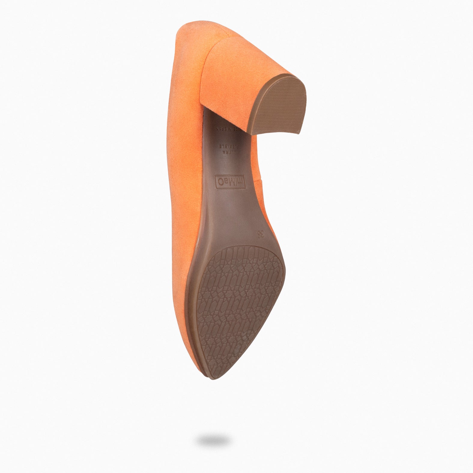 URBAN S - Zapato de tacón medio de ante NARANJA