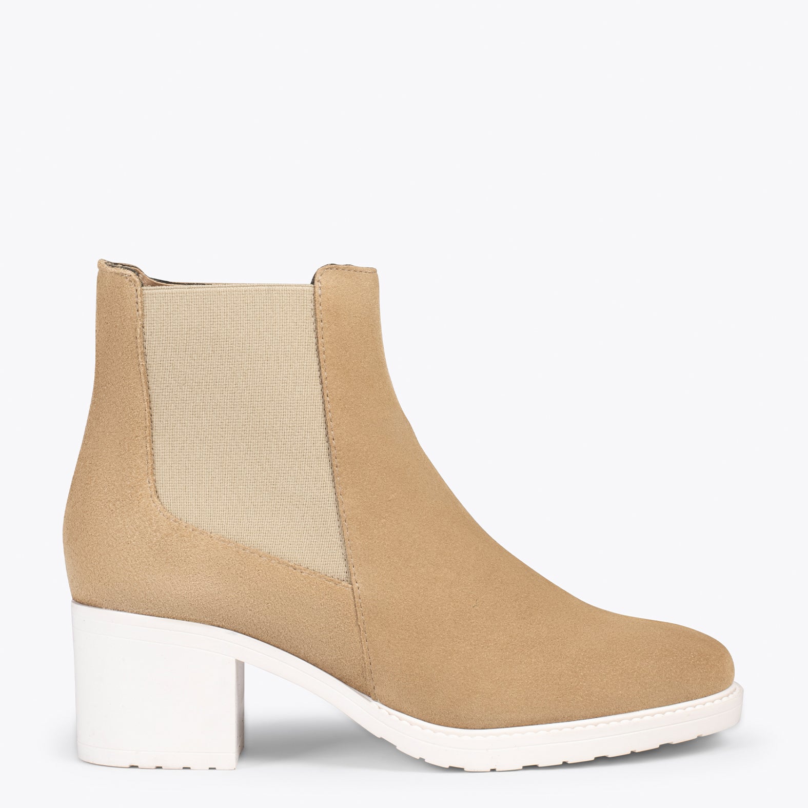 TEEN – Botines de tacón ancho BEIGE