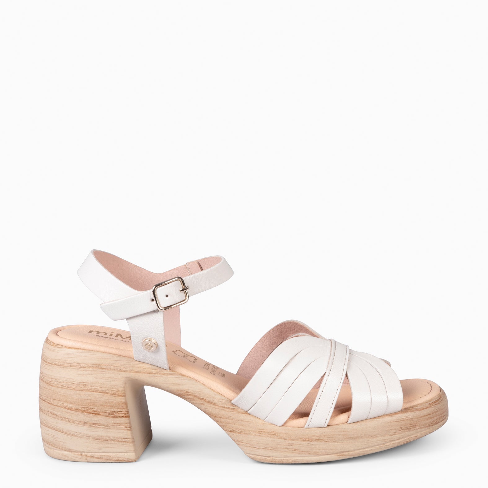 LANCY - SANDALIAS CASUAL DE TACÓN BEIGE