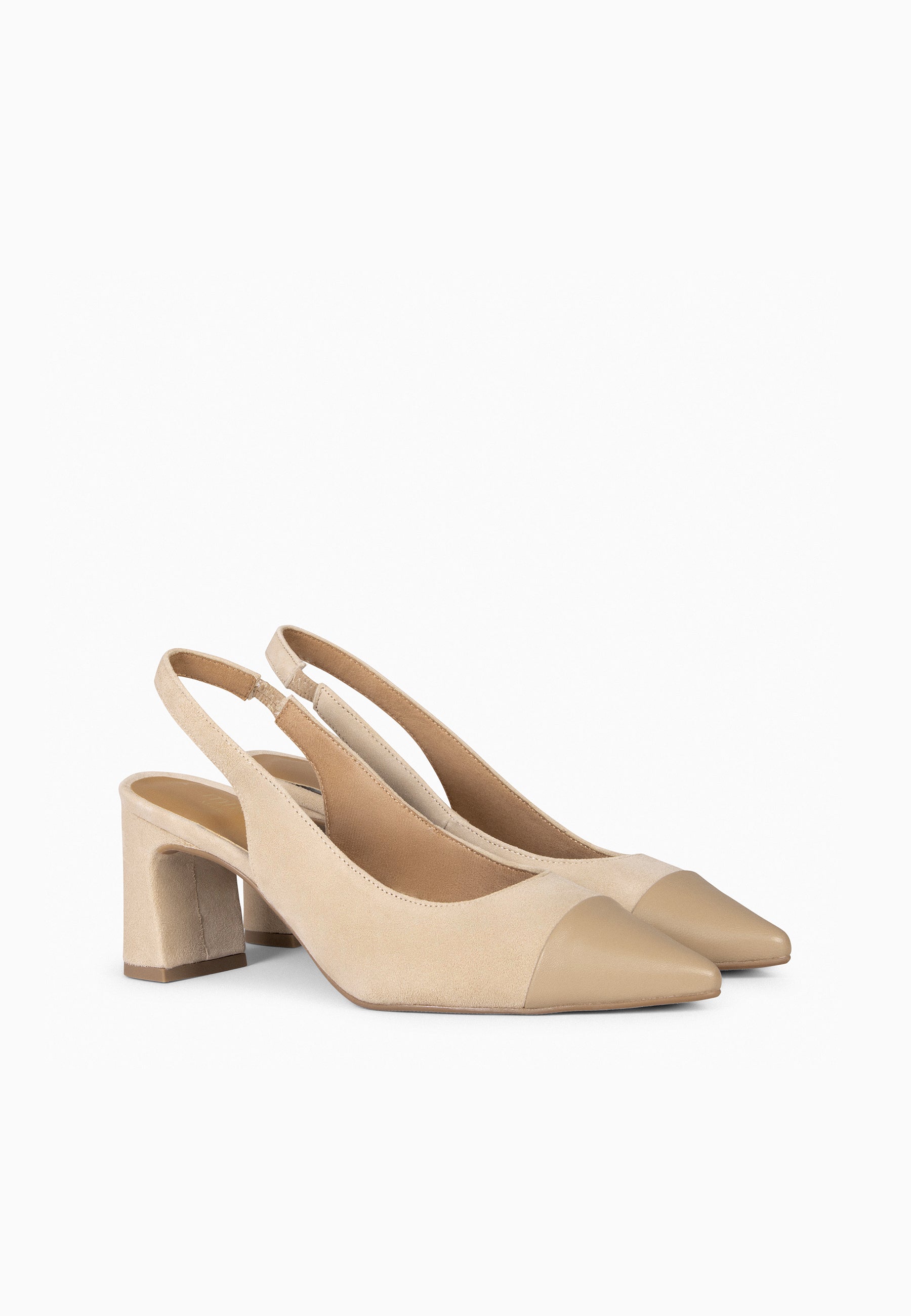 DIANA - Zapato con puntera afilada bicolor BEIGE
