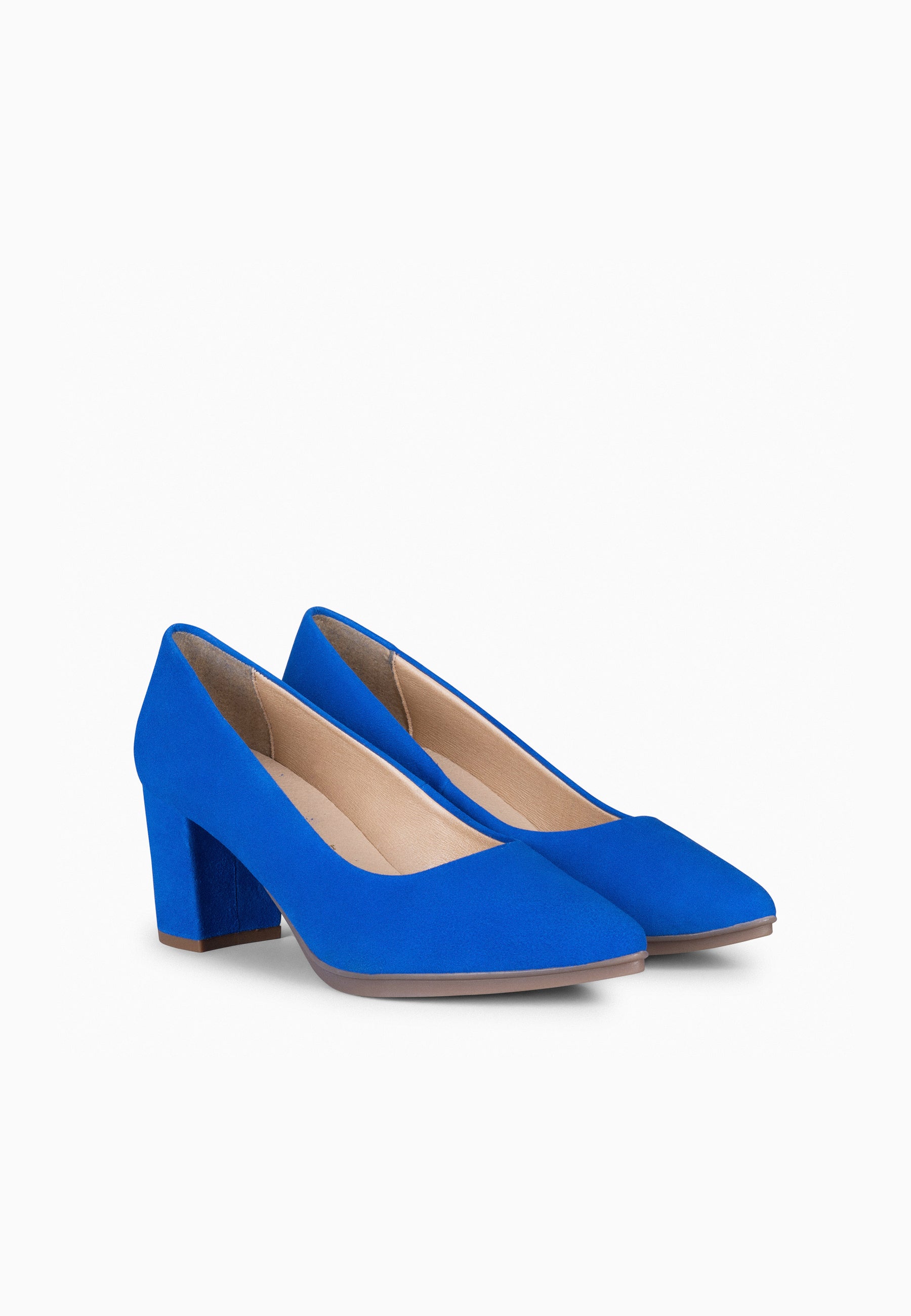 URBAN S - Zapato de tacón medio ante AZUL ELÉCTRICO