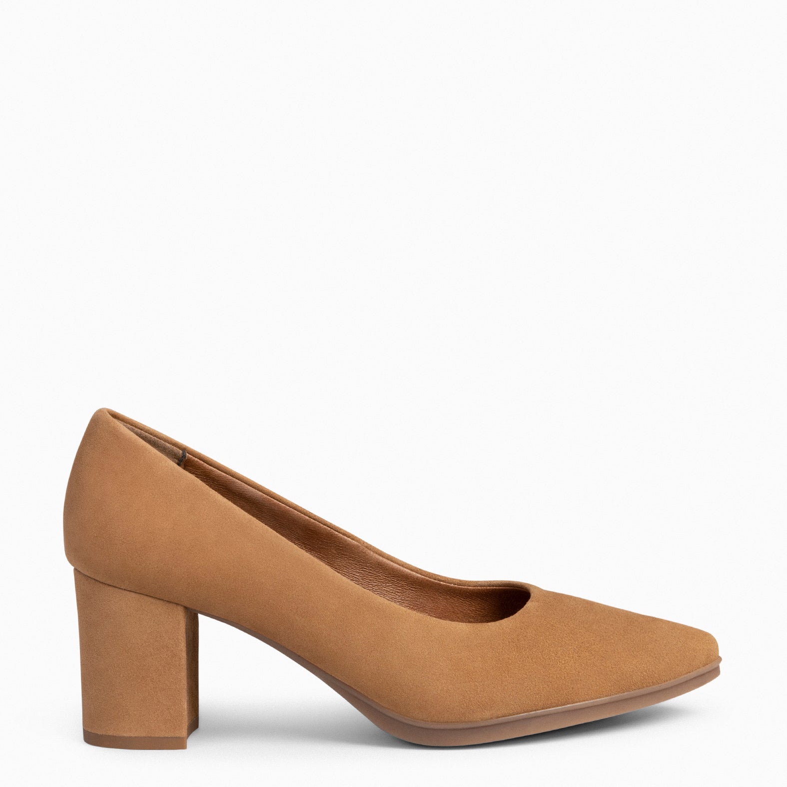 URBAN S - Zapatos de tacón medio de ante en CAMEL