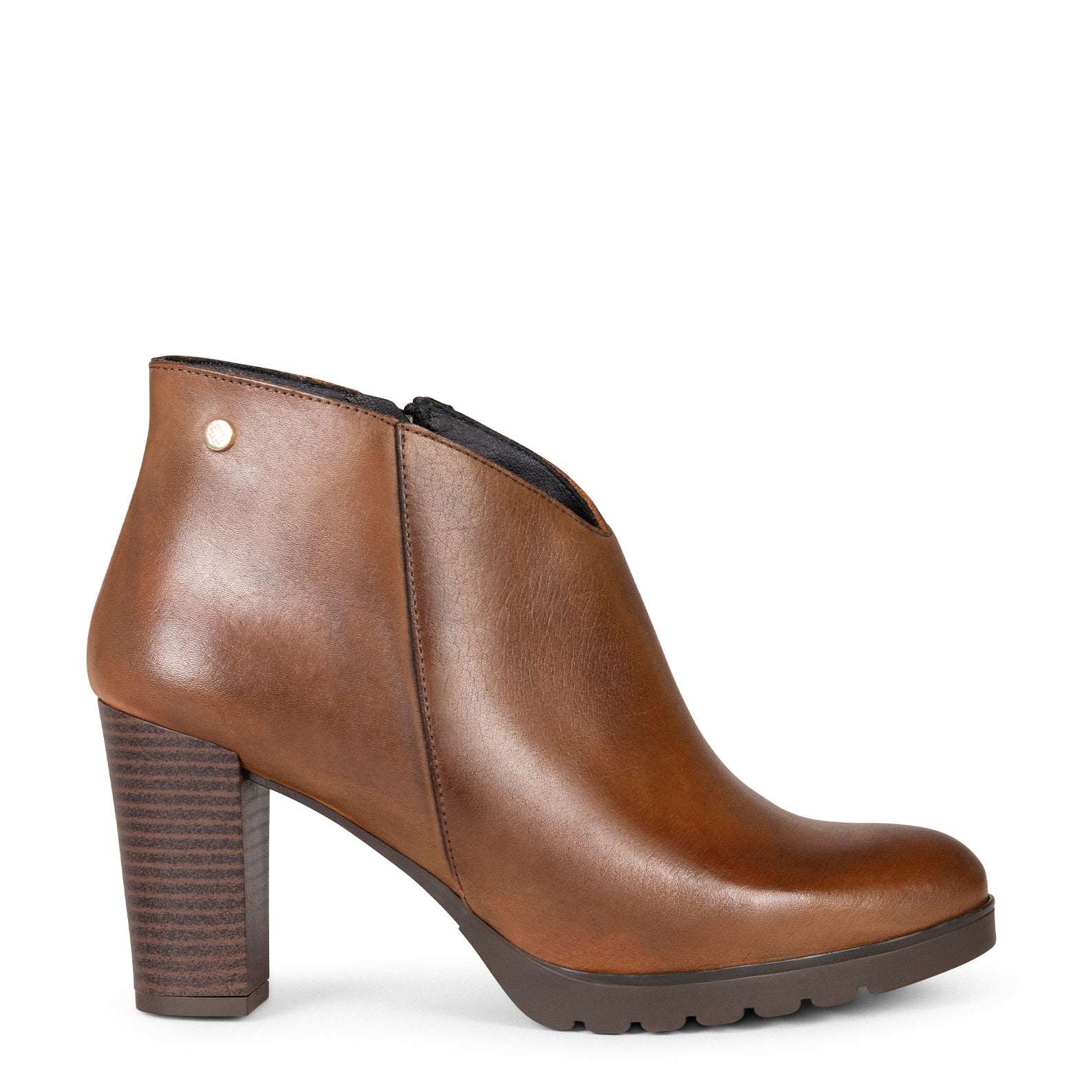 CLASSIC - Botines de mujer con tacón en CAMEL