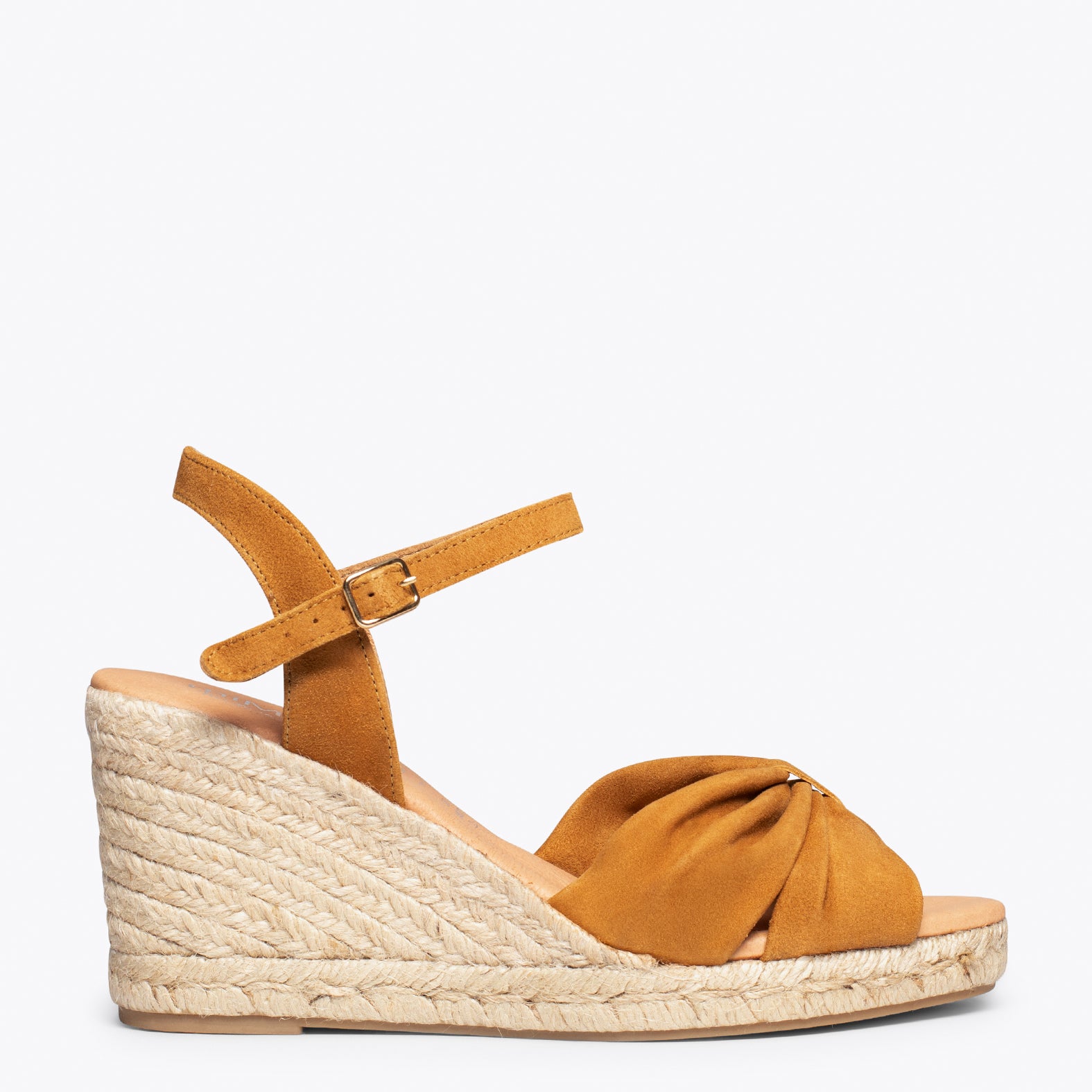 PALMA - Sandalias de esparto con cuña CAMEL