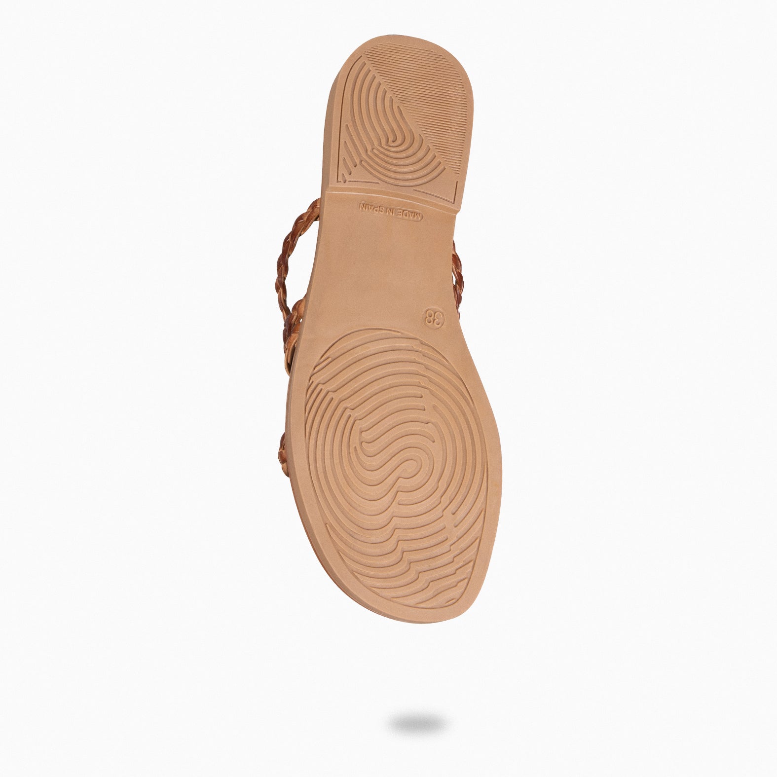 HIDRA - Sandalias planas trenzadas CAMEL