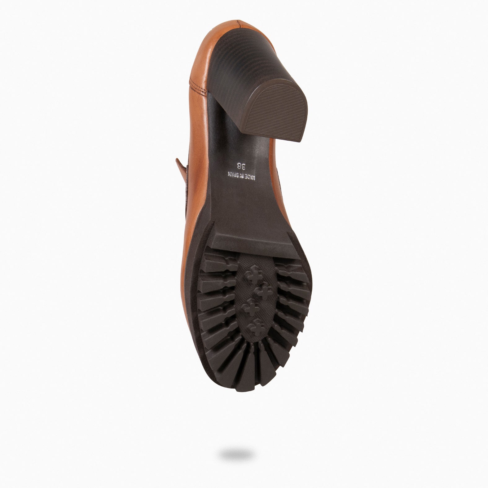 TREND - Mocasín con tacón y plataforma CAMEL