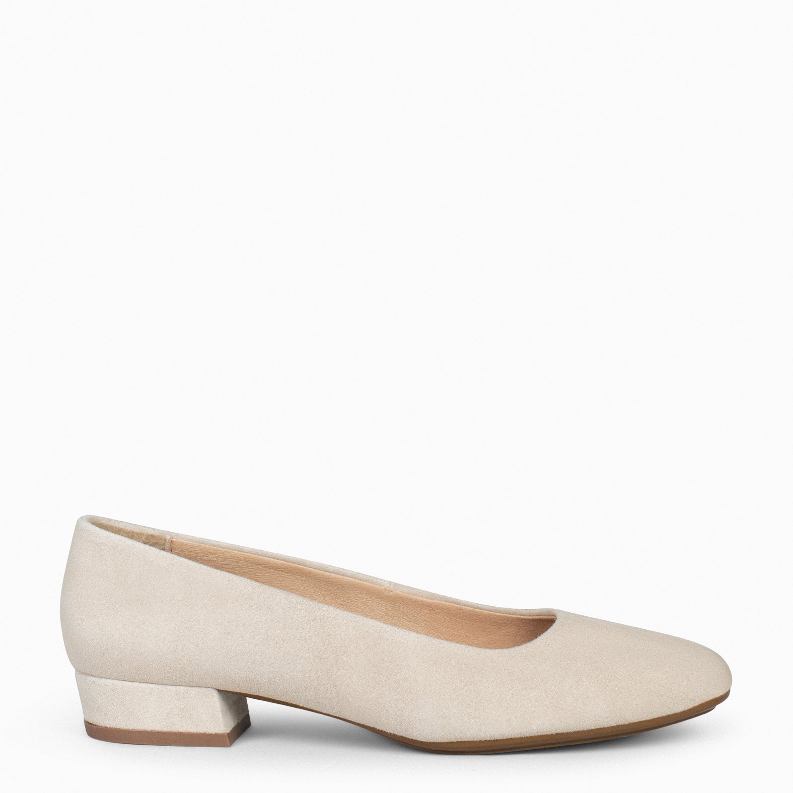 URBAN XS - Zapatos de tacón bajo de ante HUESO
