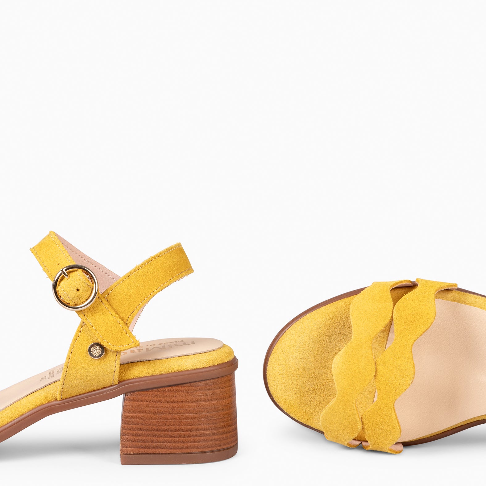 LETY - SANDALIA DE TACÓN DE VESTIR AMARILLO