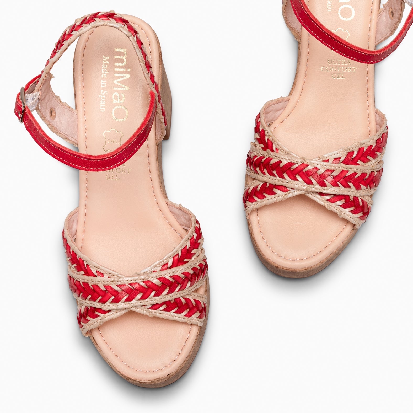 FLORA - SANDALIAS CASUALES DE TACÓN ALTO ROJO