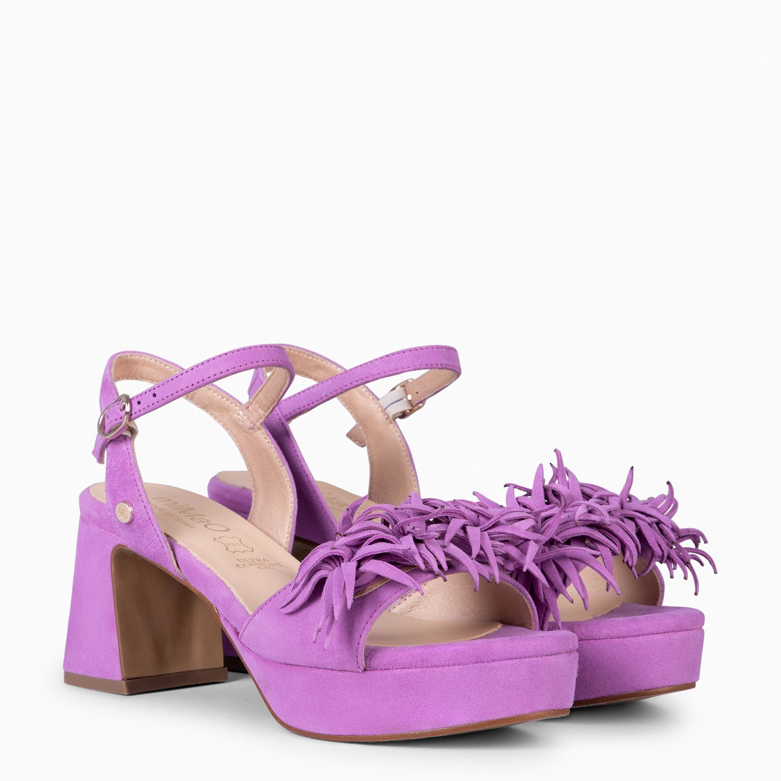 POMPÓN - Sandalias de tacón de vestir MALVA