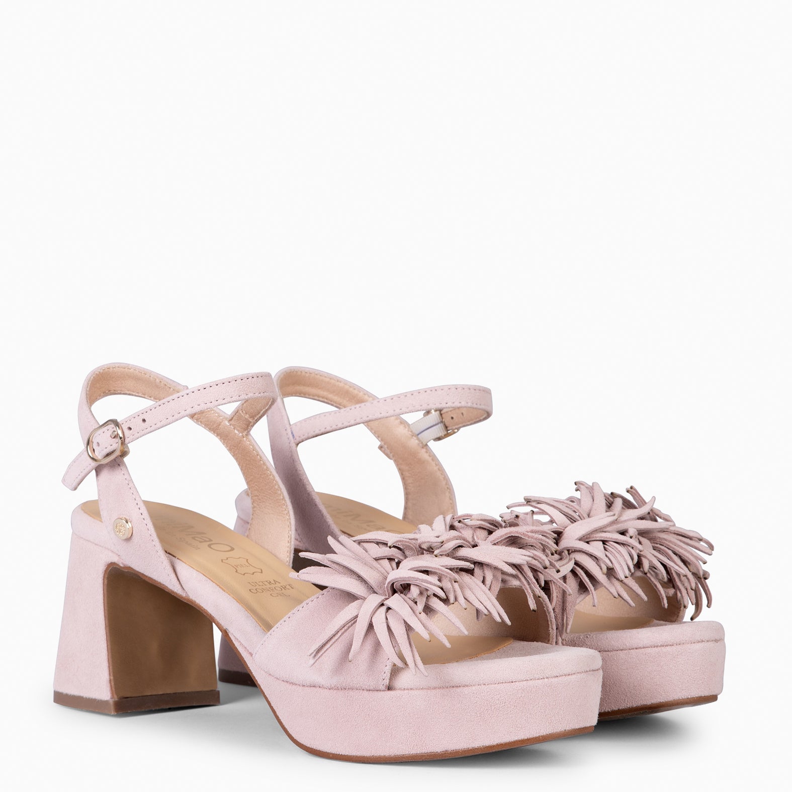 POMPÓN - Sandalias de tacón de vestir ROSA CLARO