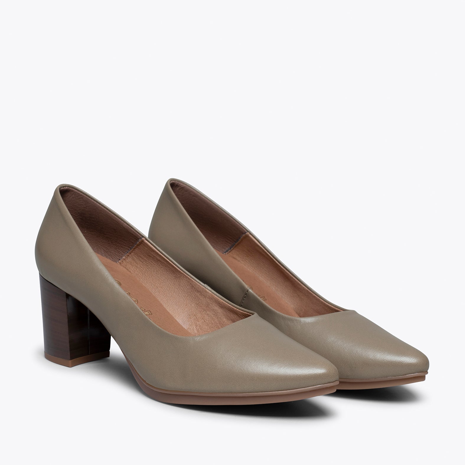 URBAN S SALON - Zapato TAUPE con tacón madera