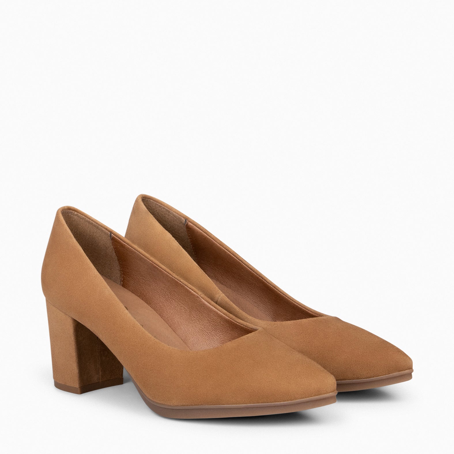 URBAN S - Zapatos de tacón medio de ante en CAMEL