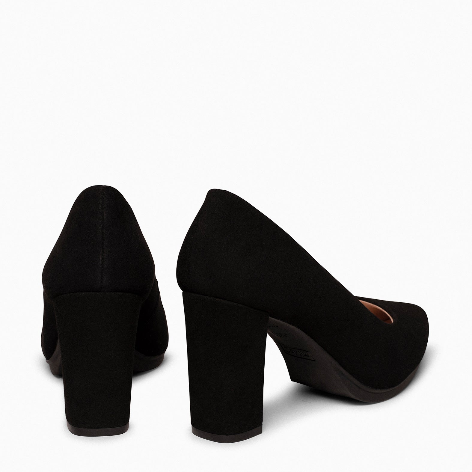 URBAN - Zapatos de tacón alto de ante NEGRO