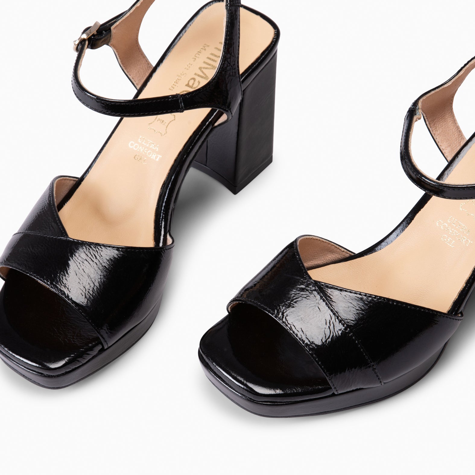 MICHELLE - ZAPATOS DE MUJER DE TACÓN ANCHO NEGRO