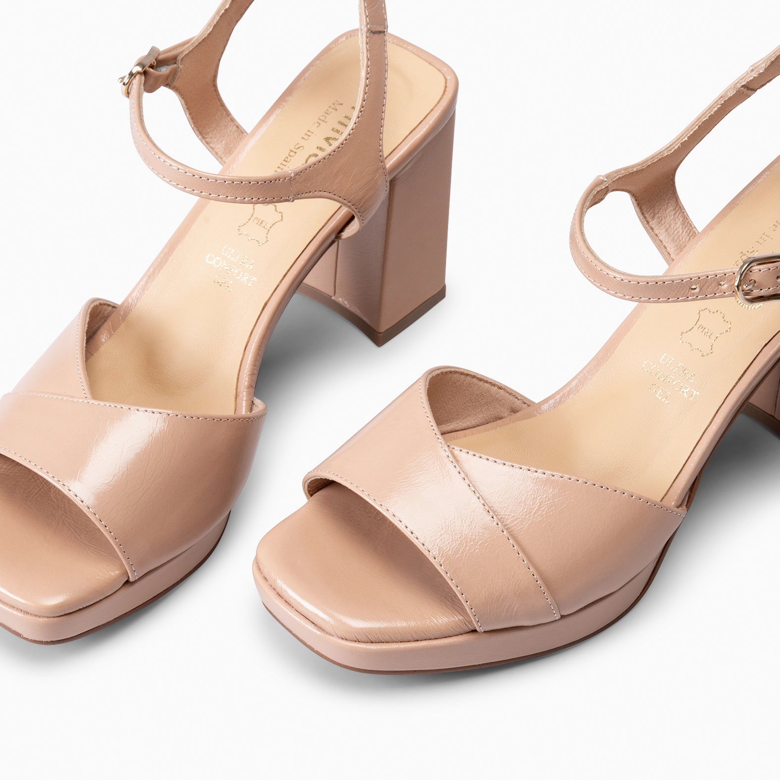 MICHELLE - ZAPATOS DE MUJER TACÓN ANCHO NUDE