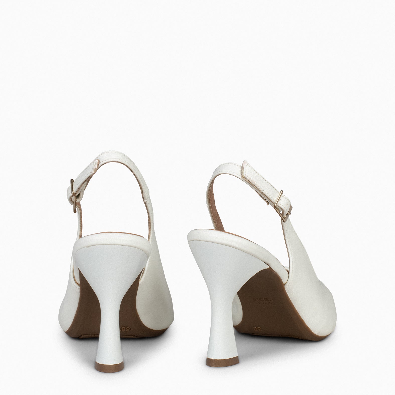 GLAM DESTALONADO - Zapatos de tacón destalonados de napa OFF WHITE