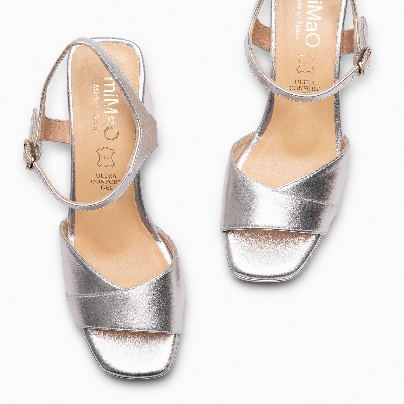 MICHELLE - ZAPATOS DE MUJER DE TACÓN ANCHO PLATA