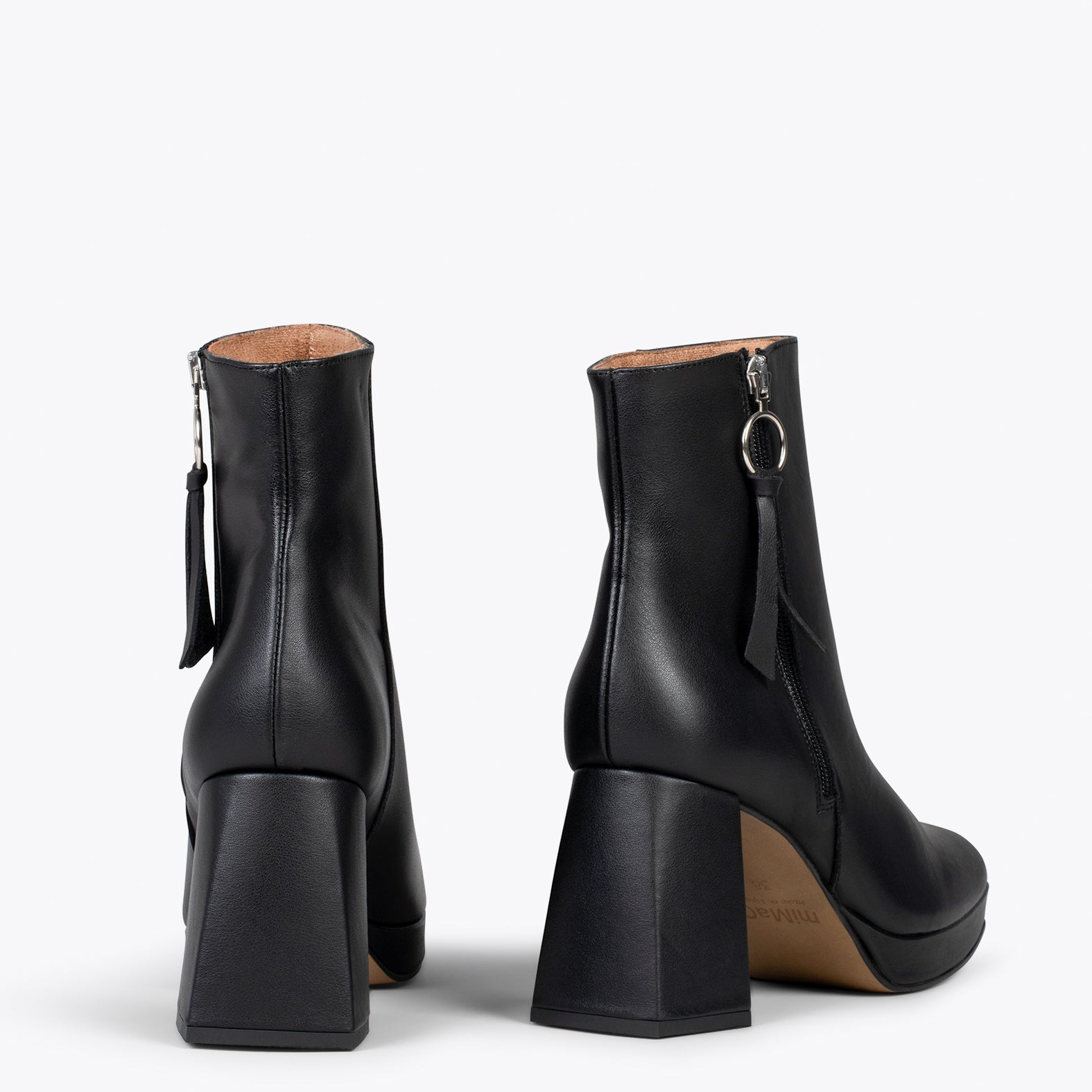 SIENA – Botines de tacón bloque con plataforma NEGRO