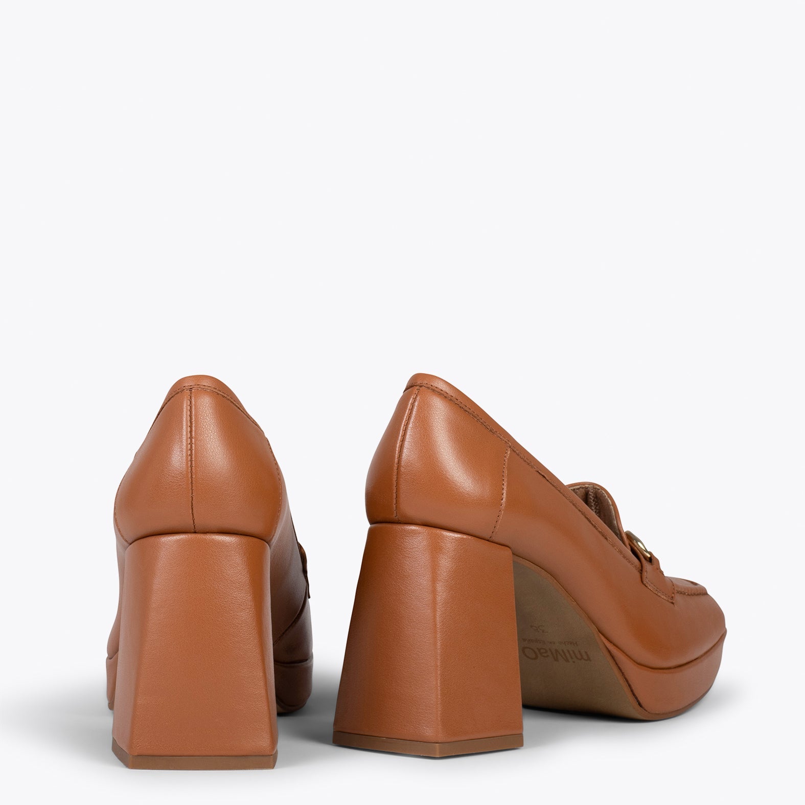 ANNETTE – Mocasines de mujer con tacón y plataforma CAMEL