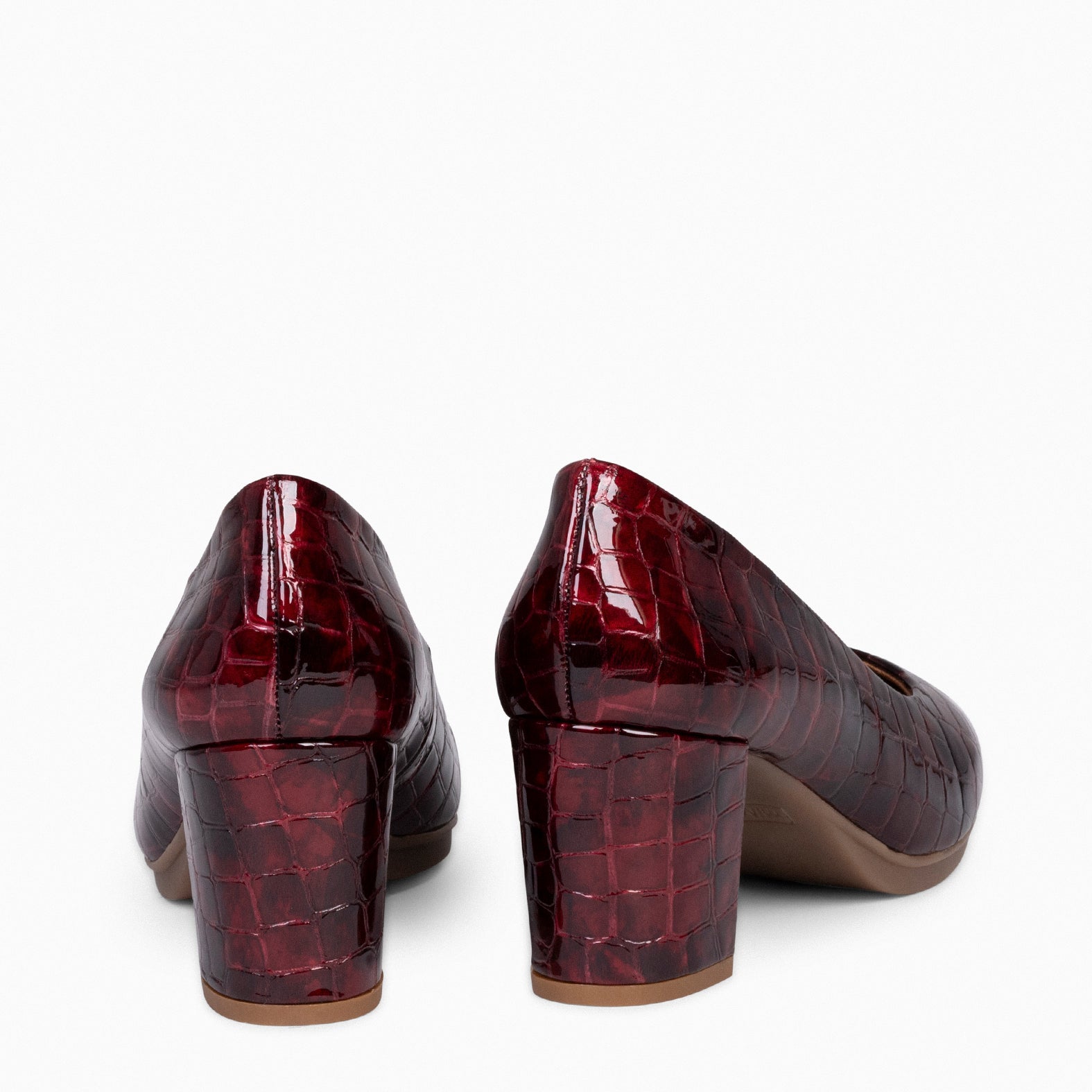 URBAN S COCO – Zapatos de tacón con textura de cocodrilo BURDEOS