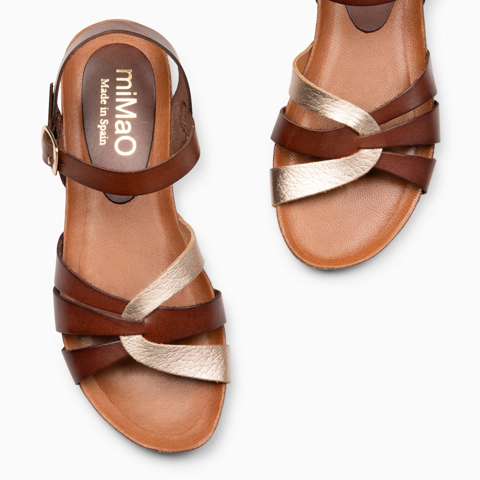 SALOMÉ - Sandalias planas con pulsera MARRÓN