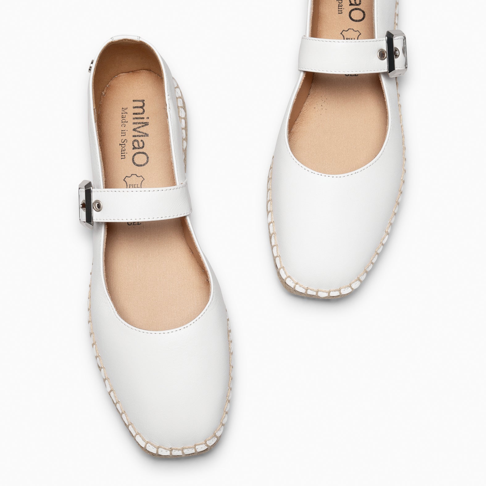 IDOIA - ZAPATO PLANO DE ESPARTO BLANCO