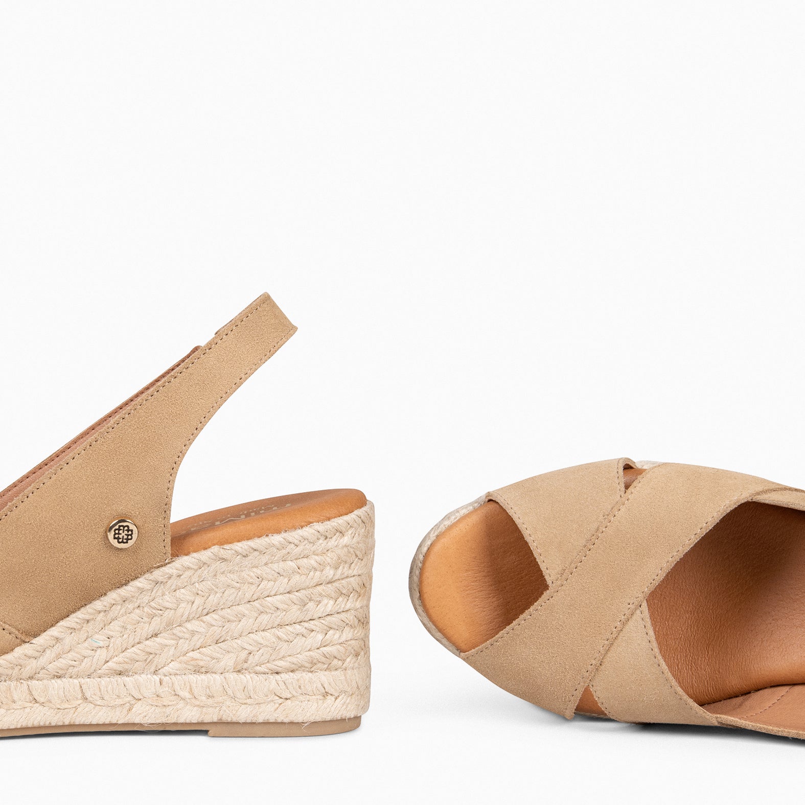 ATTICA - Cuñas de esparto altas BEIGE