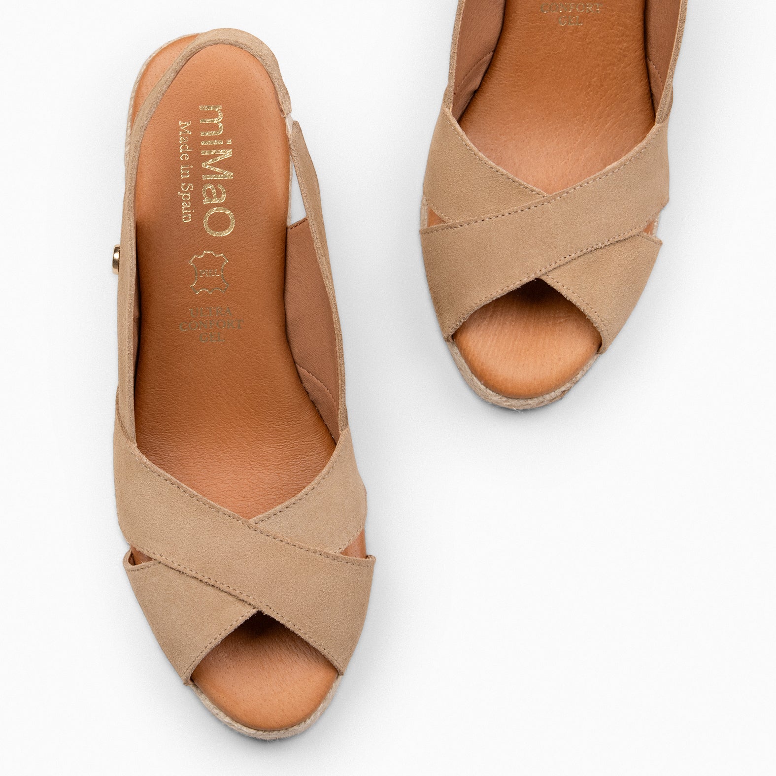 ATTICA - Cuñas de esparto altas BEIGE