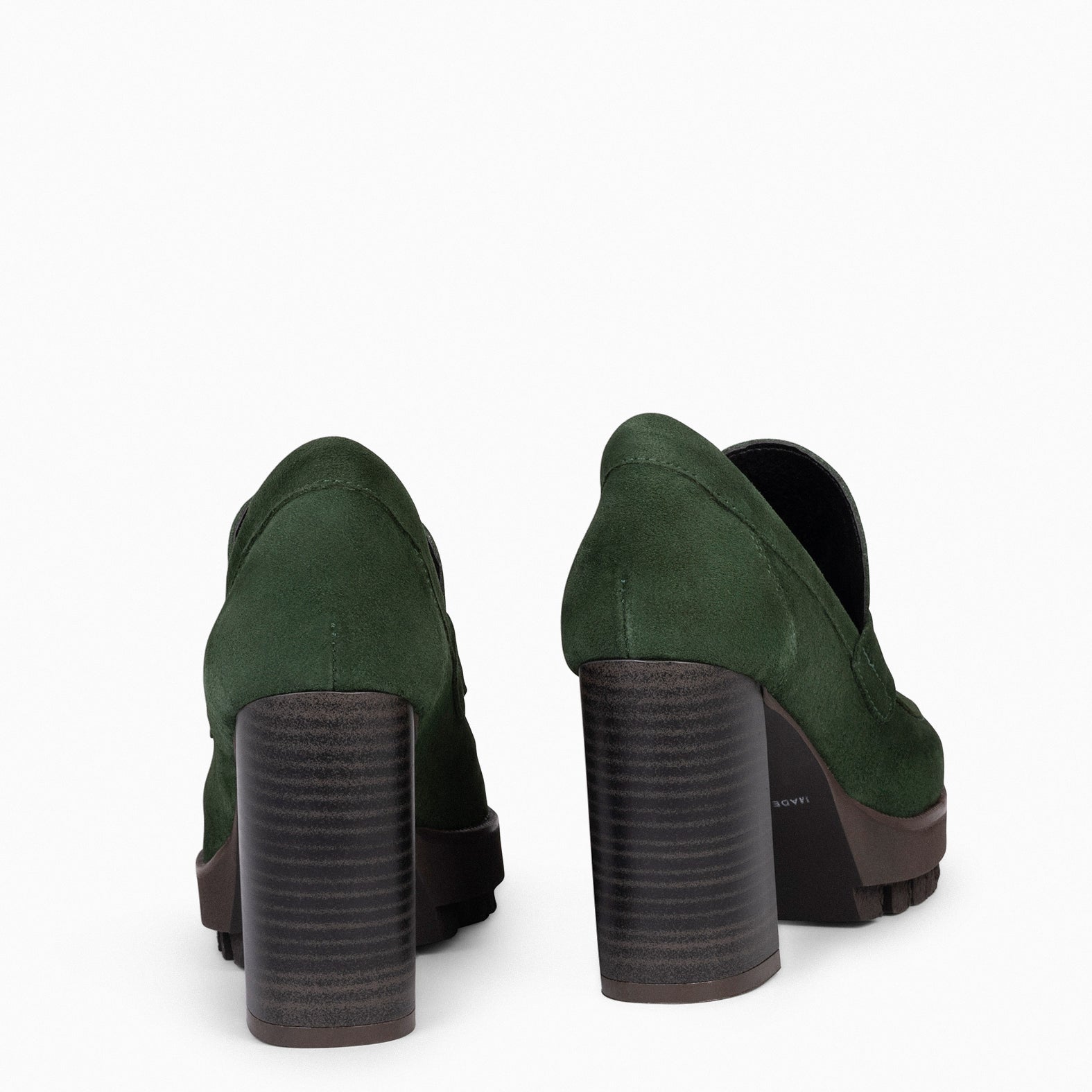 TREND – Mocasín con tacón y plataforma VERDE