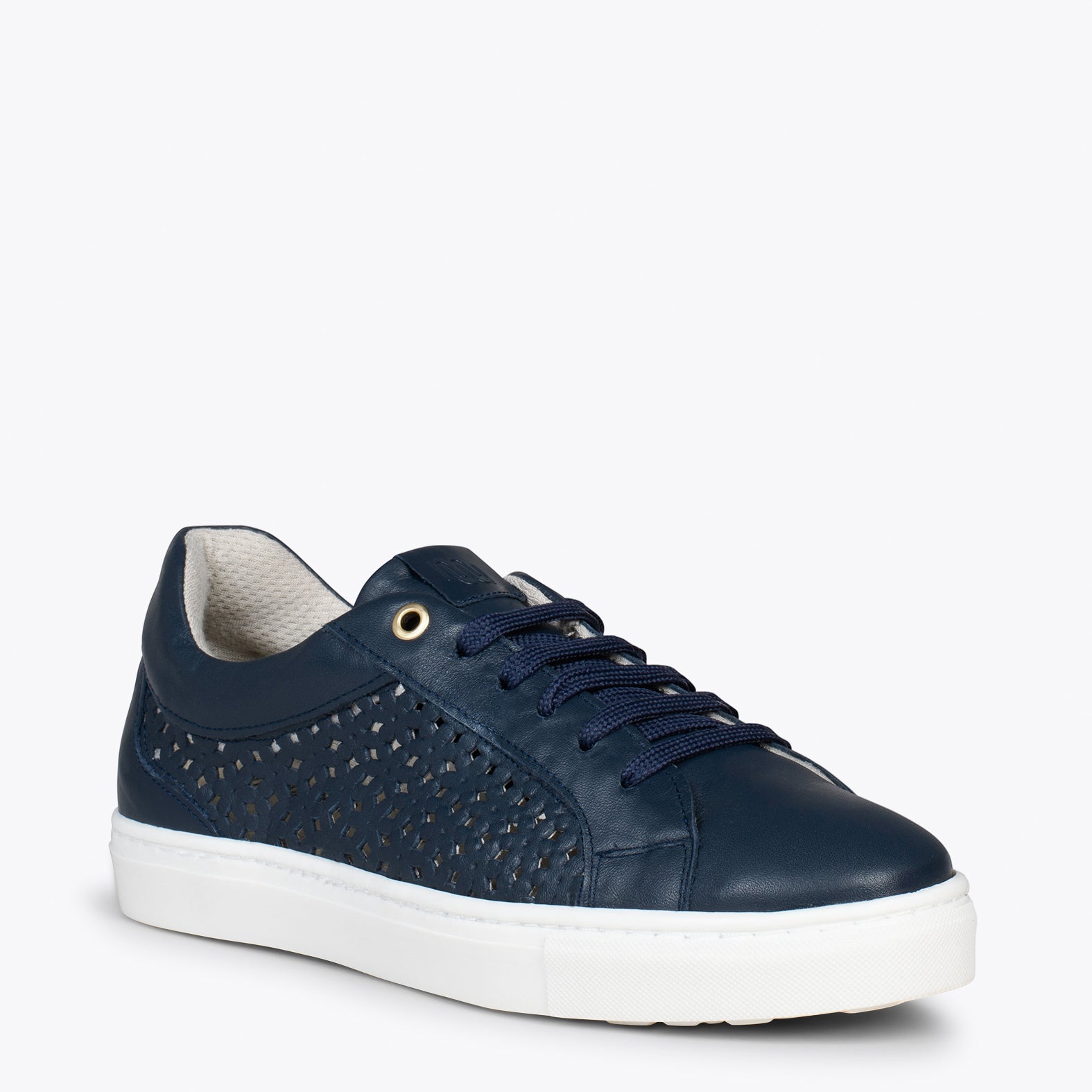BREATHE – Zapatillas de napa con diseño troquelado MARINO