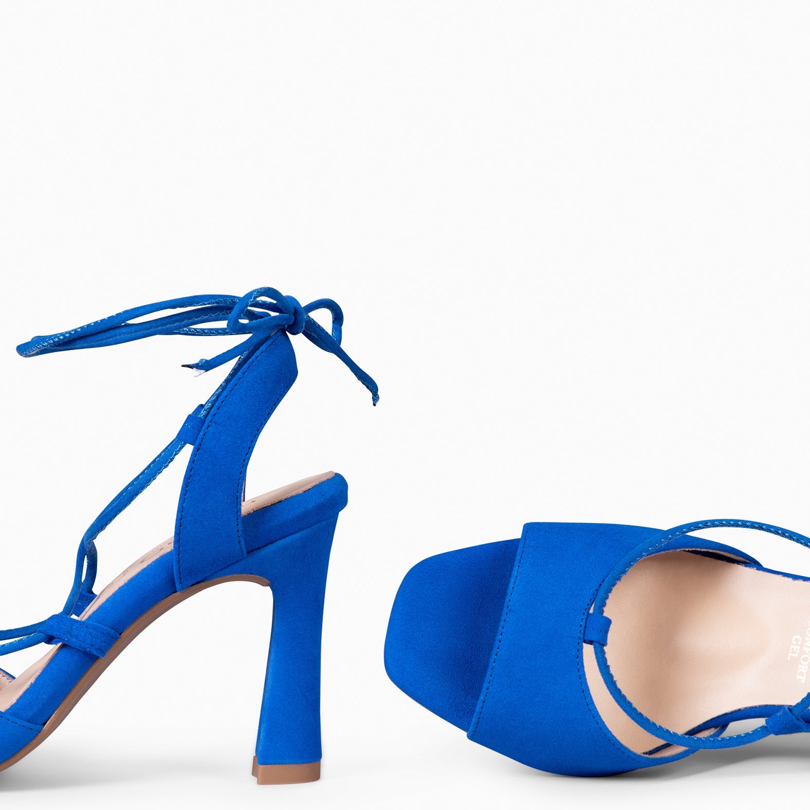MÓNICA - SANDALIAS ELEGANTES DE TACÓN AZUL ELÉCTRICO