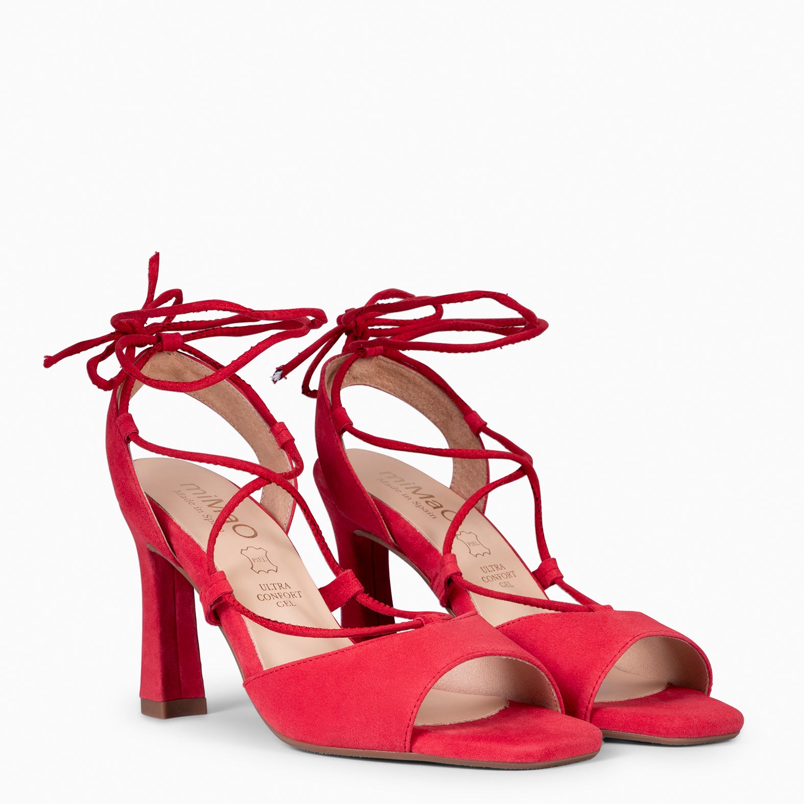MÓNICA - SANDALIAS ELEGANTES DE TACÓN ROJO