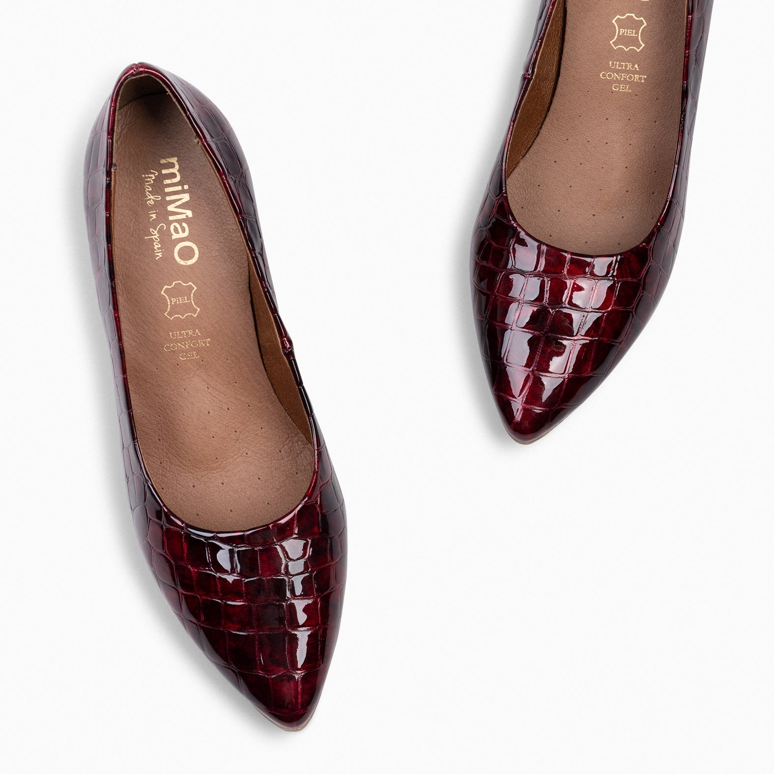 URBAN S COCO – Zapatos de tacón con textura de cocodrilo BURDEOS