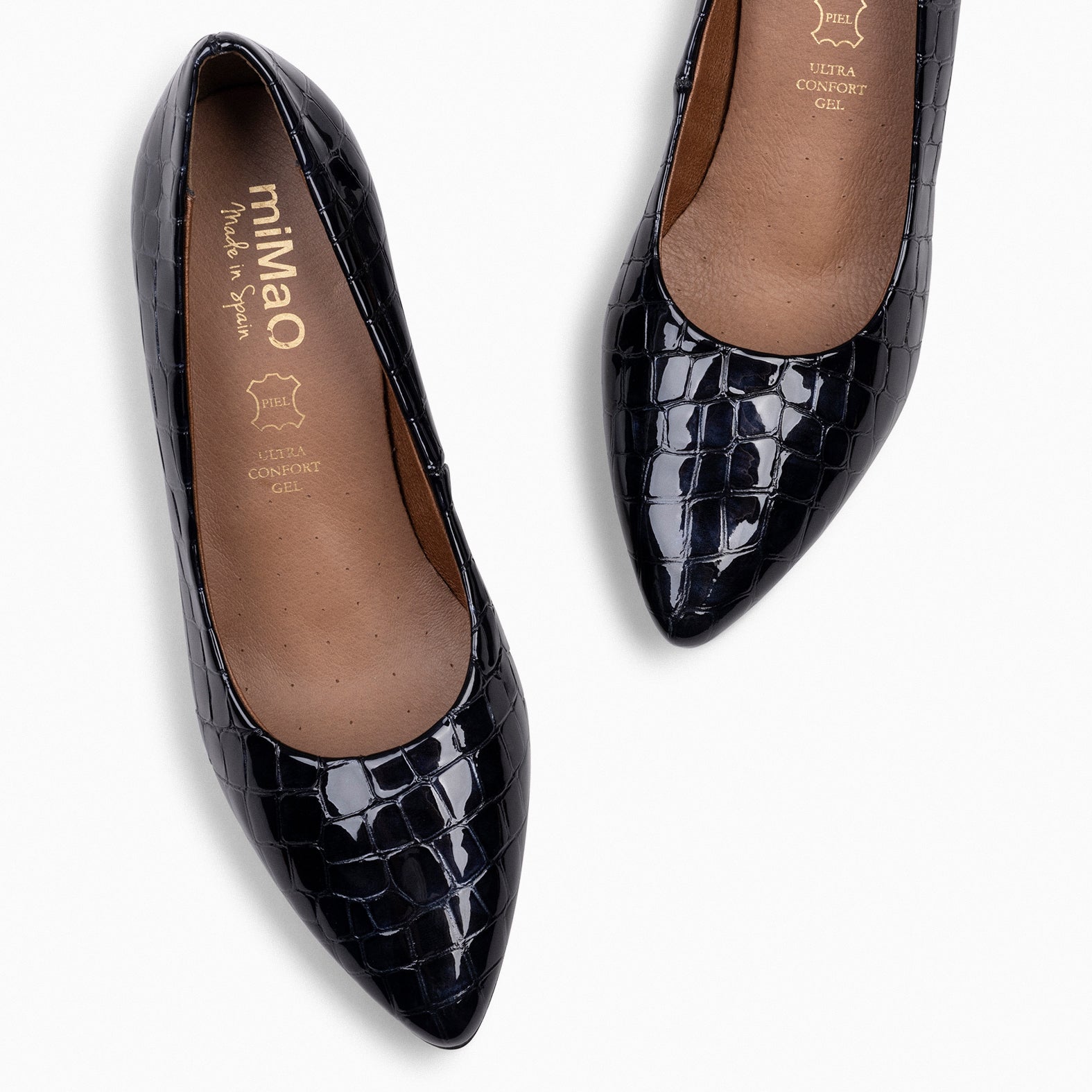 URBAN S COCO – Zapatos de tacón con textura de cocodrilo NEGRO