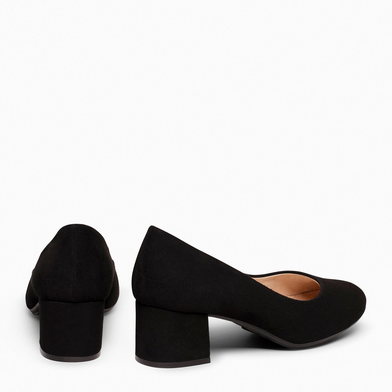 URBAN REDONDO - Zapatos de tacón bajo de ante NEGRO