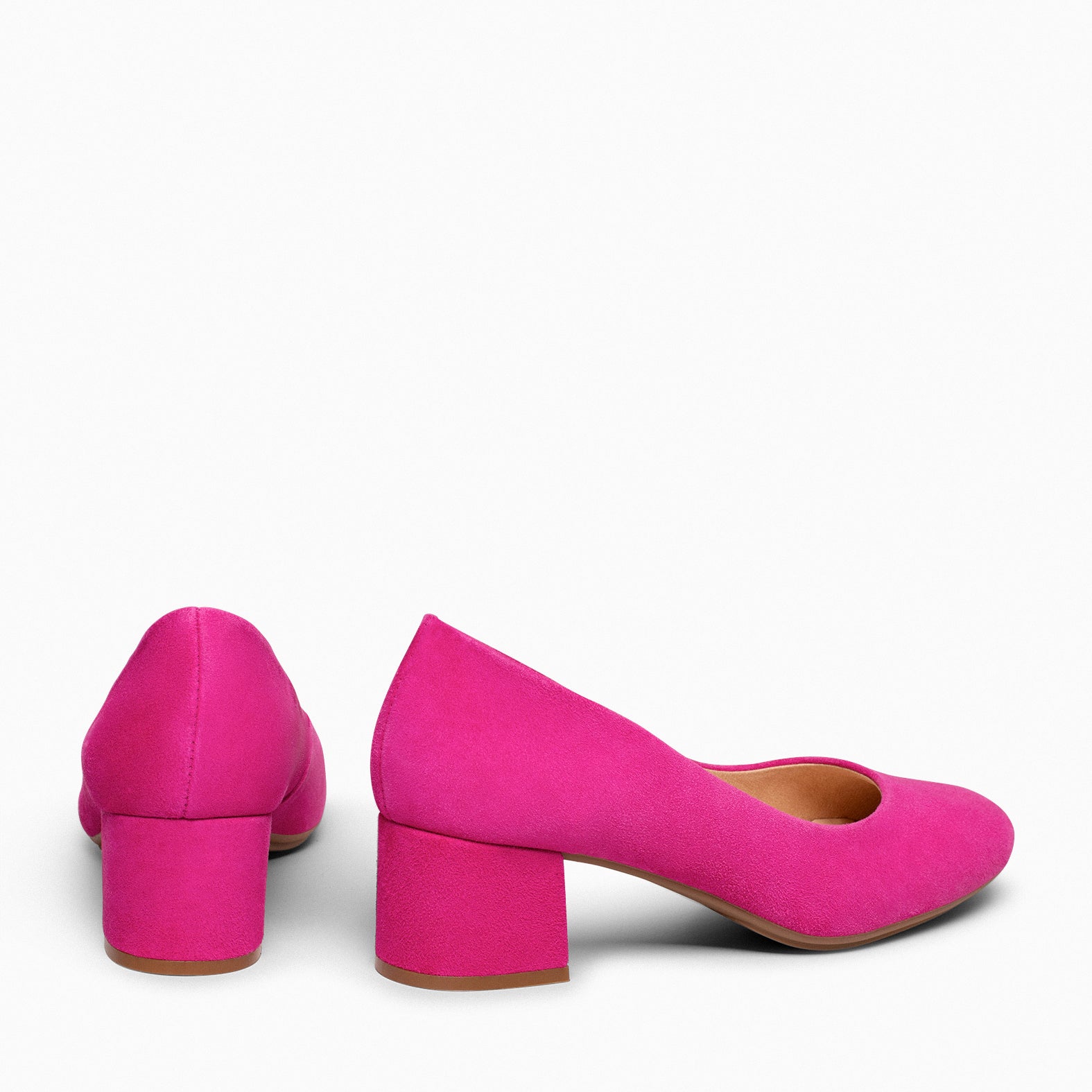 URBAN REDONDO - Zapatos de tacón bajo de ante FUCSIA