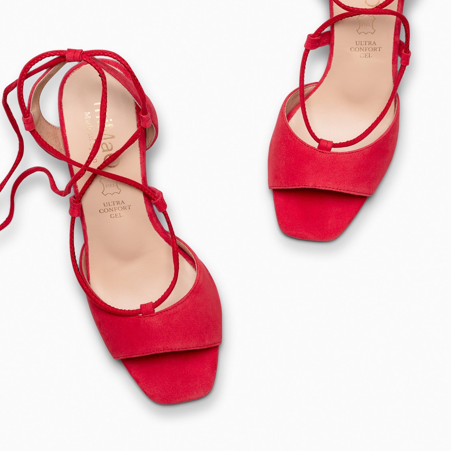 MÓNICA - SANDALIAS ELEGANTES DE TACÓN ROJO
