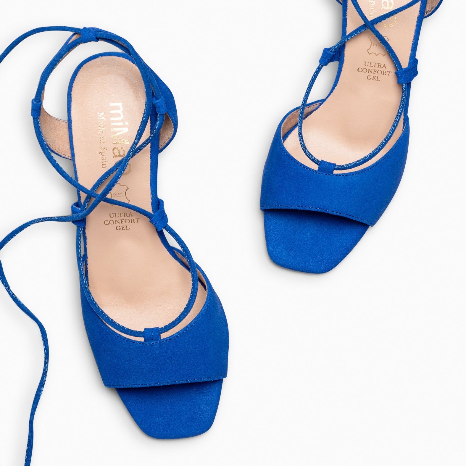 MÓNICA - SANDALIAS ELEGANTES DE TACÓN AZUL ELÉCTRICO