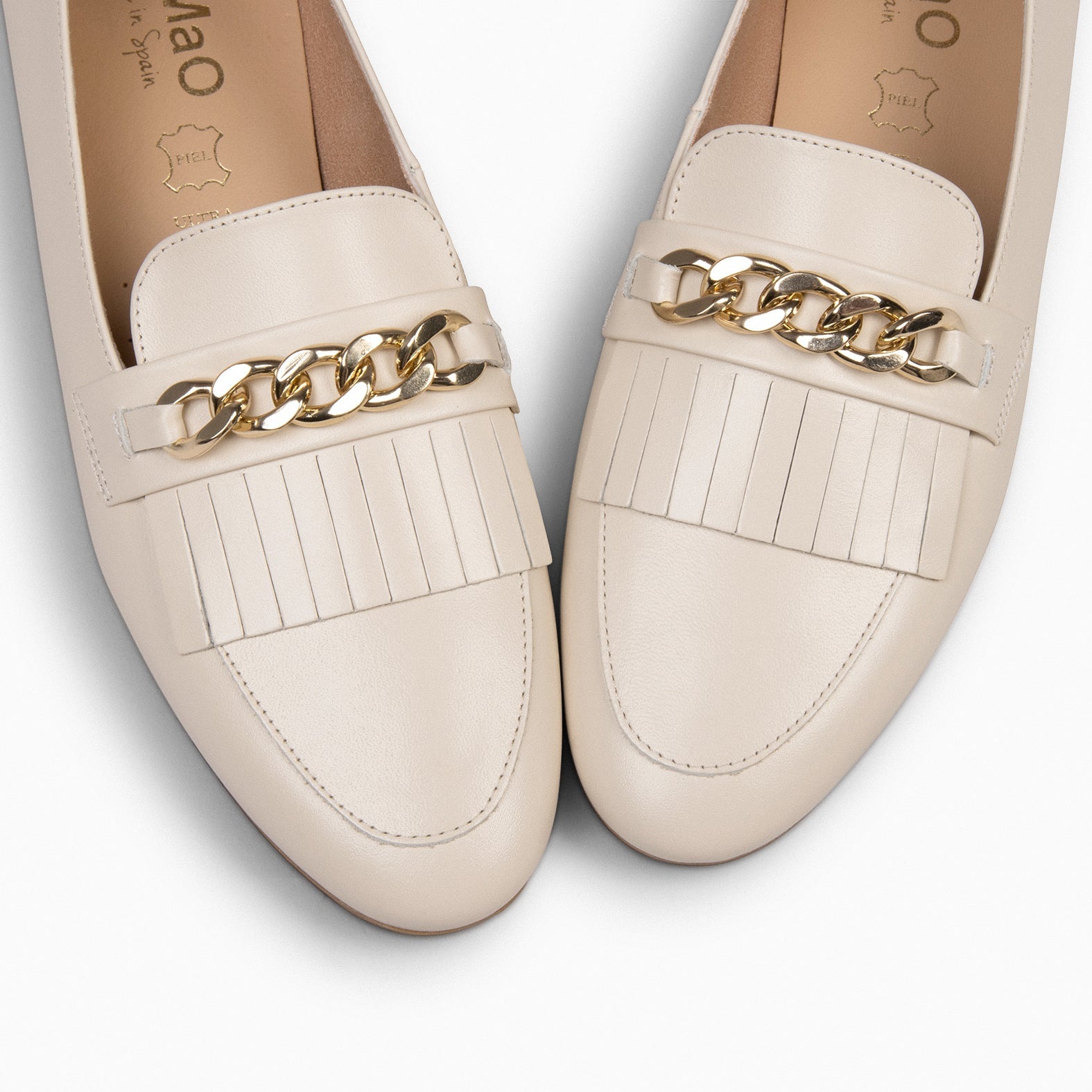 CHAIN - Mocasines elegantes de mujer BEIGE