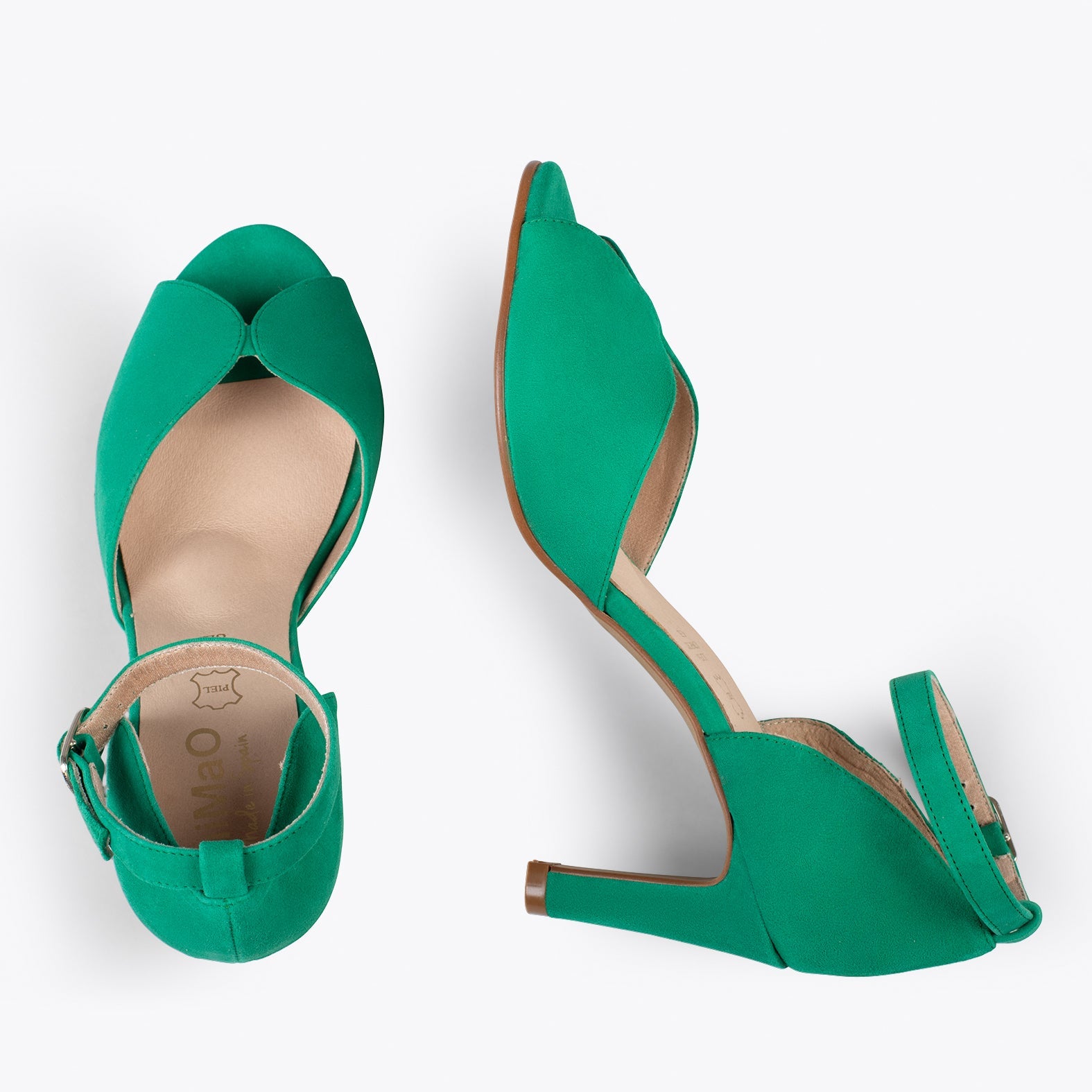 PÉTALO – Sandalias de tacón alto elegantes VERDE