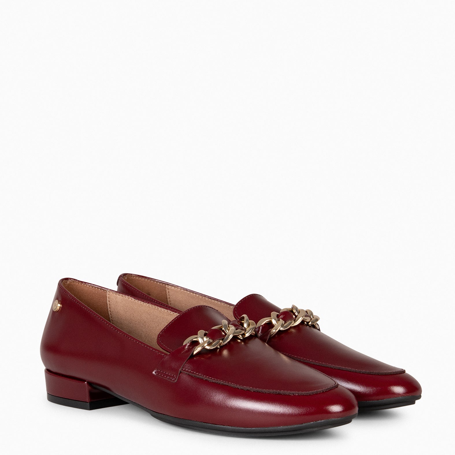 CHAIN - Mocasines planos con adorno metalizado BURDEOS