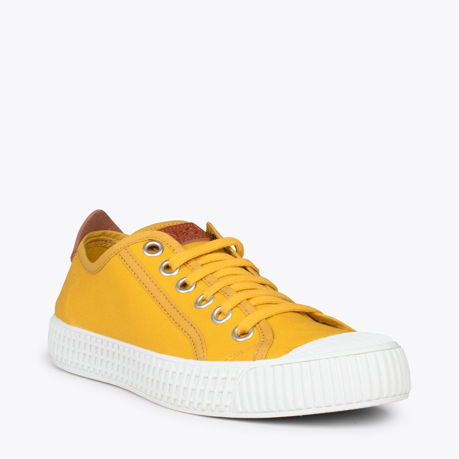BAMBA – Zapatillas casuals de lona para mujer MOSTAZA