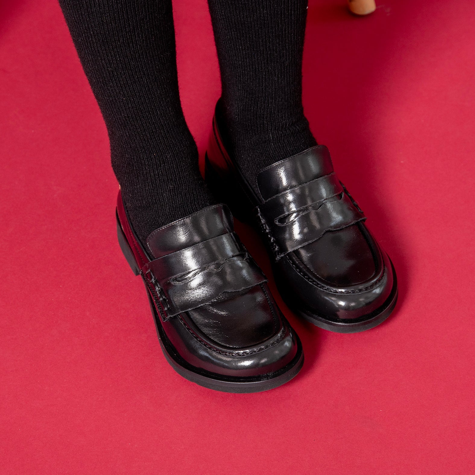 HARVARD - Mocasines planos de piel MARRON