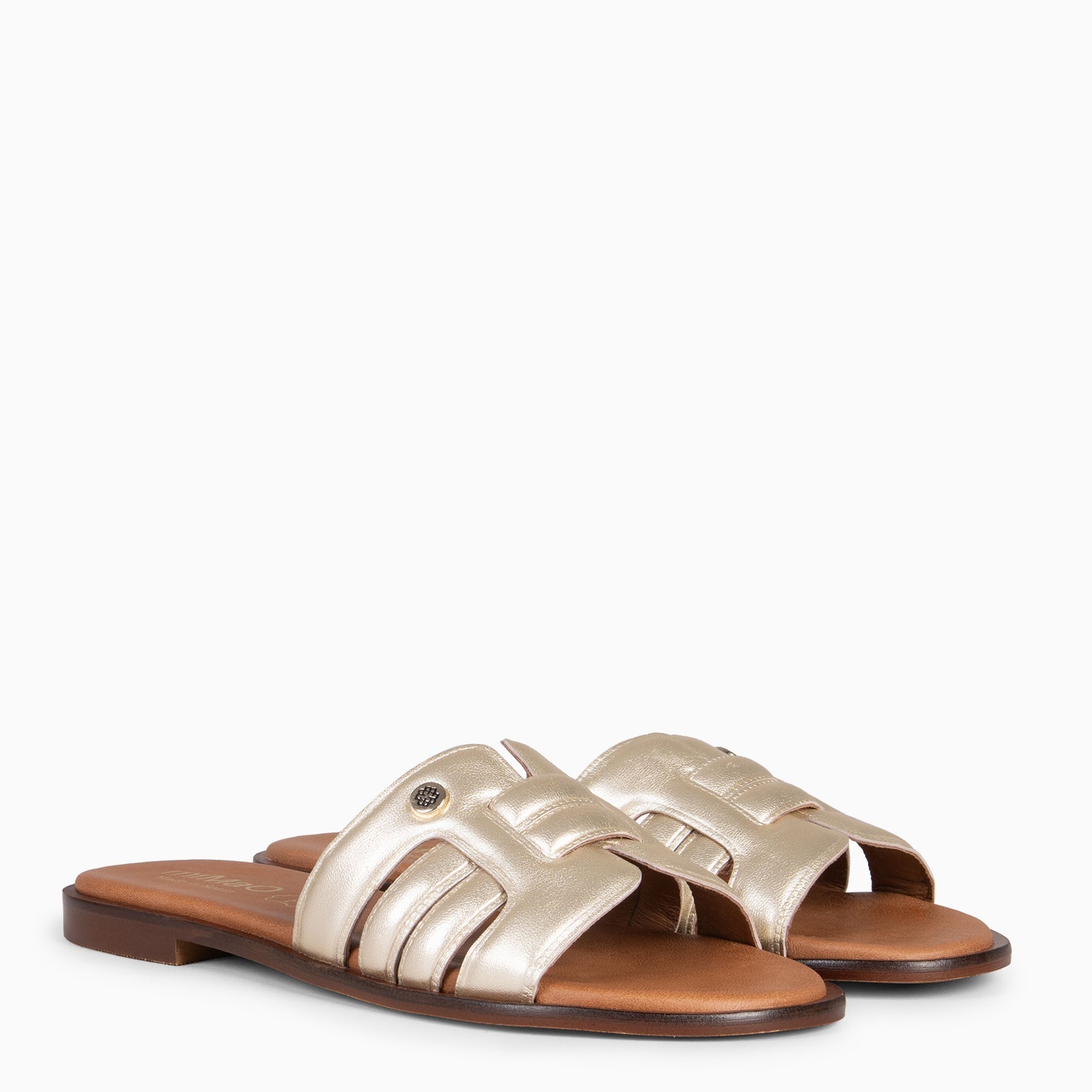 MENFIS - Sandalias elegantes de pala PLATINO